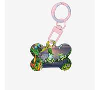 Many Frogs Sing On The Branches Summer Butterflies Lake Water Printing 1 Pc Dog Bone Shape Id Tags Double Sided with Key Ring Craft for Pets