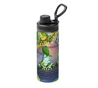 Many Frogs Sing On The Branches Summer Butterflies Lake Water Printing 18oz Sports Insulated Kettle Drinking Cup Stainless Steel Portable Cup for Gym