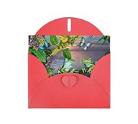 Many Frogs Sing On The Branches Summer Butterflies Lake Water Printing Notecards With Envelopes Funny Love Buckle Pearl Paper Envelope Packaging Holiday Greeting