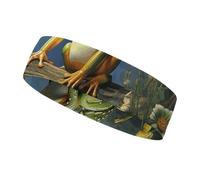 Many Frogs Sing on The Branches Summer Butterflies Lake Water Sweatbands for Men, Lightweight Sports Headband for Women, Breathable Elastic Hairband for Running, Athletic, Washing Face, Workouts, Yoga