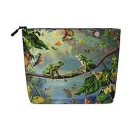 Many Frogs Sing on The Branches Summer Butterflies Print Makeup Bag, Travel Cosmetic Bag for Women Large Capacity Organiser Bag Wash Bags for Travel Daily Use