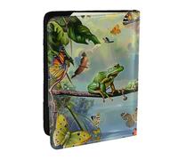 Many Frogs Sing on The Branches Summer Butterflies Printed Passport Holder - 6.5 x 4.5 Inch RFID Blocking Travel Wallet,Stylish Passport Cover,Lightweight Document Organizer for Cards