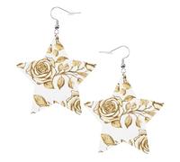 Many Golden Flowers Elegant Leather Star Earrings-Fashionable And Unique Accessories For Everyday Wear