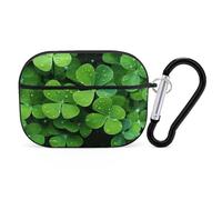 Many Green Clover AirPods Pro 2 Case Cover, Shockproof Hard Shell Protective Case for Women Men, Compatible with Airpod Pro Case 2nd/1st Generation with Keychain-Black