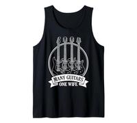 Many Guitars One Wife Guitar Collector Banner Badge Tank Top