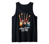Many Guitars One Wife Guitarist Life Musicians Plays Tank Top
