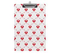 Many Heart Shapes Clipboard, A4 Acrylic Clipboards with Hanging Hook, Ultra Lightweight & Shatterproof Writing Board for Office, Nurses, 8.5" X 12.5"