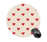 Many Heart Shapes Round Mouse Pad Funny Mousepad with Non-Slip Rubber Base Waterproof Office Mouse Pad Premium Textured for Laptop Computer