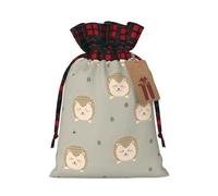 Many hedgehogs M Christmas drawstring gift bags printed flower-strap gift bags perfect for birthdays and holiday parties