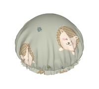 Many Hedgehogs Print Premium Double Layer Shower Cap For Women With Reusable Shower Cap For Hair - Waterproof Plastic Cap - Shower Caps For Long, Short And Curly Hairs