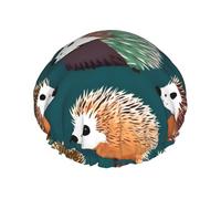 Many hedgehogs Reusable Shower Cap for Women, Double Waterproof Layers Bath Hat, Hair Treatment Essentials