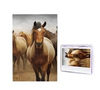 Many Horses Puzzle for Adults 1000 Pieces, Wooden Jigsaw Puzzle from Photos, Challenging Puzzles Perfect for Game Nights, Home Decoration Puzzles Gift for Holiday Birthday