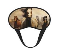 Many Horses Sleep Mask for Side Sleeper, Blackout Sleep Eye Mask Comfortable Blindfold Eyeshade Soft Breathable Sleeping Mask with Elastic Strap Silk Eye Covers for Travel