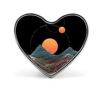 Many Lands Under Sun Cute Button Pins Heart Badge Cool Personalised Pattern Brooches for Bag Hat
