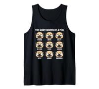 Many Moods of A Pug Pug Owner Pet Lover Tank Top