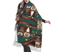 Many Owls On Tree Branches Printing Scarfs For Women Christmas Fall Winter Scarves Pashmina Shawls And Wraps For All Season Gift