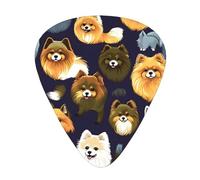 Many Pomeranians Pattern Print 12 Pcs Guitar Picks Fit Lovers 3 Different Thickness 0.46 0.71 0.96mm