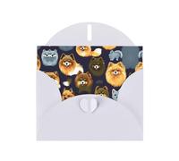 Many Pomeranians Pattern print Greeting Cards - Thank-You Cards Party Invitation Cards for Festive Celebrations