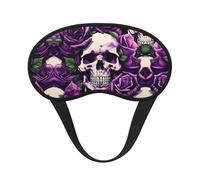 Many Purple Rose Skull Print Blackout Sleep Mask - Side Sleeper Eye Cover, Soft Comfort, Perfect for Travel, Meditation