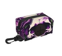 many Purple Rose Skull print Dog Waste Bag Holders Dog Poop Bag Designed for Leash Doggie Waste Bag Dispenser