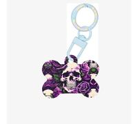 Many Purple Rose Skull Printing Dog Tag Bone Shaped Double Sided Pattern Dog Id Tags Bone Shaped Pet Name Tags Dog Collar Tags