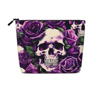 Many Purple Rose Skull Versatile Travel Toiletry Bag Makeup Bag, Perfect for Daily Use and Business Trips