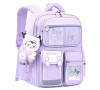 Many Rainbows Kuromi Japanese Cartoon Character Backpack School Bag with Multiple Pockets, Purple, Large (41.5 x 31 x15cm), Casual
