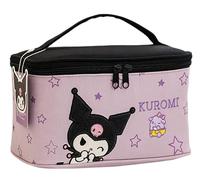 Many Rainbows Kuromi with Stars Cosmetic Bag Makeup Pouch Travel Portable Vanity Case Organizer with Handle - Purple