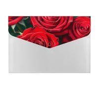 Many Red Rose File Folder 6-Pocket, Waterproof Accordion File Organizer with Snap Closure, Expanding Document Holder for Office, Home