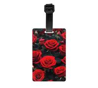 Many red Rose Print Luggage Tag Suitcases Identification Labels Set Travel Bag Backpack Suitcase Tags