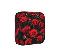 Many Red Rose Print Multifunctional Storage Bag Pad Bag Skin-Friendly Period Pouch Reusable Tampon Bag for Female