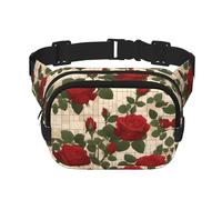 Many red roses Printed multifunctional waist bag, unisex trendy messenger bag, travel sports storage bag