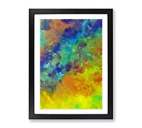 Many Rivers Abstract Framed Wall Art Print A2 Black