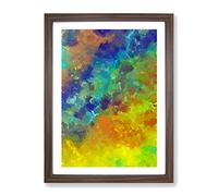 Many Rivers Abstract Framed Wall Art Print A2 Walnut