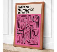 Many Roads Between Geometric Canvas Wall Art Print 24x16 Inch (61 x 41 cm)