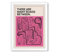Many Roads Between Geometric Framed Wall Art Print A3 (42×29.7cm) White, Wall Decor for Living Room, Bedroom, Office & Home, Ready to Hang, Art Gift