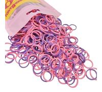 Many Rubber Bands Hair Ties Multipurpose Rubber Bands for Hairstyles Ponytail Holders Braids Soft and Bouncy Small Size 5/8 Inch (Assorted Colors, 600 Pieces) (Purple+Pink)