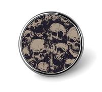 Many Skulls Get Together Badge,Comfort Light in Weight Round Emblem Cute Funny Decor Brooch Smooth Does Not Fade Badges for Hats Jackets Coat Shirt