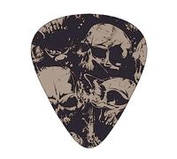 Many Skulls Get Together Guitar Picks Guitar Plectrums Bass Picks with Organizer Storage Box 12 Pack Includes Thin, Medium & Heavy Gauges