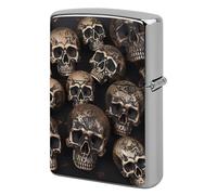 Many Skulls Get Together Lighter Case Copper Lighter Cover Custom Metal Protective Lighters Sleeve Without Insert Personalized Reusable Shell Standard Size Gift for Men Women