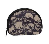 Many Skulls Get Together Mini Zipper Coin Purse, Small Travel Organizer with All-Over Print, Durable Polyester Fabric, Compact Pouch for Coins,Keys