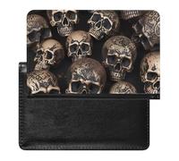Many Skulls Get Together Passport Cover Protector Rfid Blocking Passport Holder Id Card Holder Secure Travel Wallet Organizer for Passport Tickets Credit Cards, style, One Size