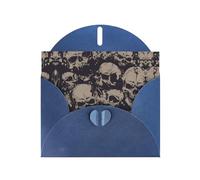 Many Skulls Get Together Pattern Blank Greeting Cards For Birthdays, Valentine'S Day, Parties, Weddings, 4x6 Inches Blue Envelope