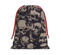 Many Skulls Get Together Print Drawstring Gift Bag Durable And Versatile, Perfect For Festive Occasions