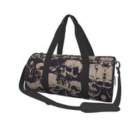 Many Skulls Get Together Travel Duffel Bag for Women Men,Print Polyester Tote Round Luggage Bag with Shoulder Strap