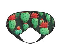 Many Small Cactus Art Print Breathable Full-Cover Eye Mask Stylish Adjustable Nap Night Restful Environment
