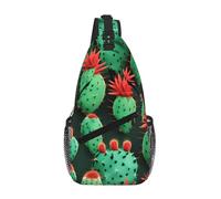 Many Small Cactus Art Print Sling Bag Crossbody Backpack Casual Shoulder Lightweight Chest Bags With Adjustable Strap For Travel