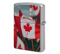 Many Small Canadian Flags Lighter Case Pouch Double-Sided Metal Lighter Sleeve Scratch & Drop Resistant Lighters Protector Fits Standard Kerosene Lighters Pocket Protective Cover for Camping Party