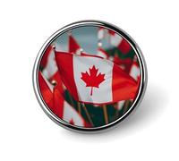 Many Small Canadian Flags Native American Tribes Lapel Pin Round Brooch for Men & Women Alloy Suit Accessories, 1" Lightweight Tie Pin