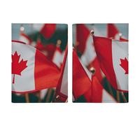 Many Small Canadian Flags Passport Holder, ID Card Protector Case Passport Holder with Slot Passports Travel Wallet Document Cover for Women And Men